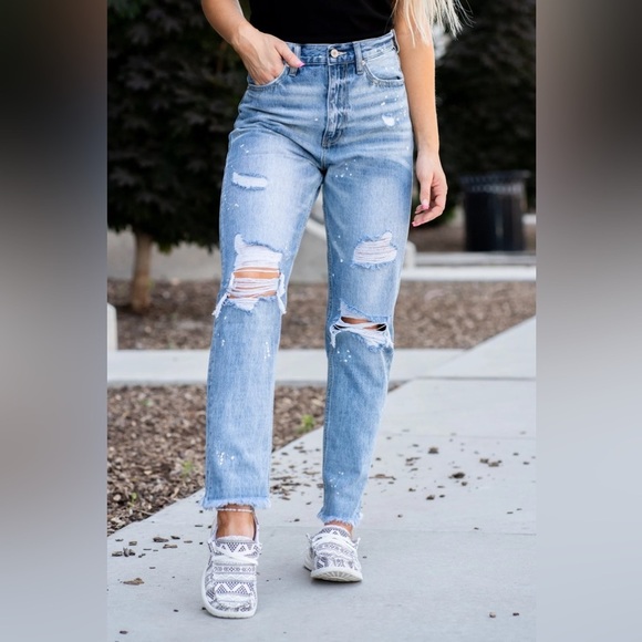 KanCan High Rise Slim Straight Jeans, 15/31 - Picture 1 of 12